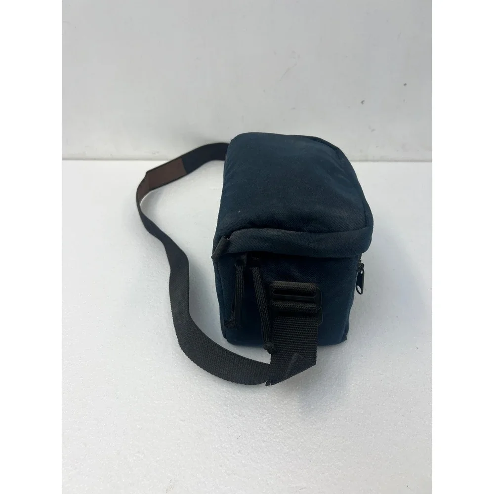 LL Bean Vintage Camera Bag Navy Blue Padded Canvas Shoulder Strap Freeport Maine